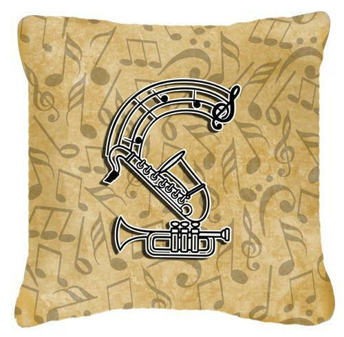 Letter S Musical Instrument Alphabet Canvas Fabric Decorative Pillow CJ2004-SPW1414 by Caroline&#39;s Treasures