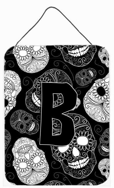 Caroline's Treasures Letter B Day of the Dead Skulls Black Wall or Door Hanging Prints CJ2008-BDS1216