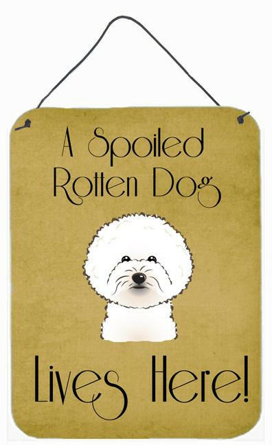 Bichon Frise Spoiled Dog Lives Here Wall or Door Hanging Prints BB1465DS1216 by Caroline's Treasures