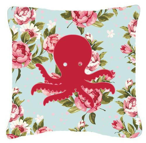 Octopus Shabby Chic Blue Roses   Canvas Fabric Decorative Pillow BB1090 - the-store.com