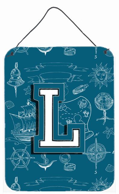 Letter L Sea Doodles Initial Alphabet Wall or Door Hanging Prints CJ2014-LDS1216 by Caroline&#39;s Treasures