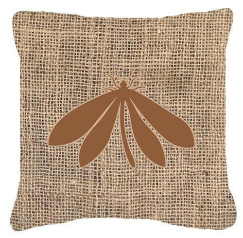 Moth Burlap and Brown   Canvas Fabric Decorative Pillow BB1060 - the-store.com
