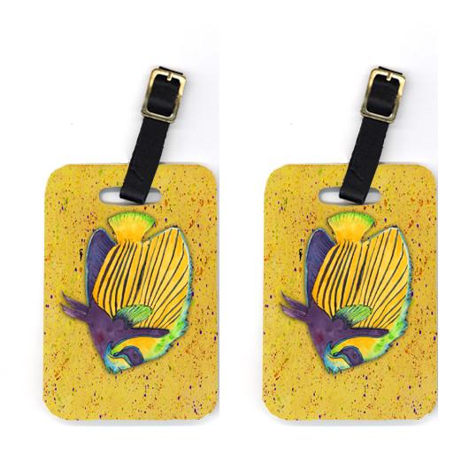 Pair of Tropical Fish on Mustard Luggage Tags by Caroline&#39;s Treasures