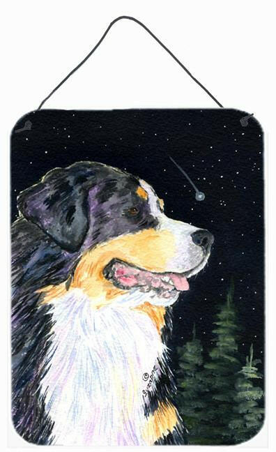 Starry Night Bernese Mountain Dog Aluminium Metal Wall or Door Hanging Prints by Caroline&#39;s Treasures