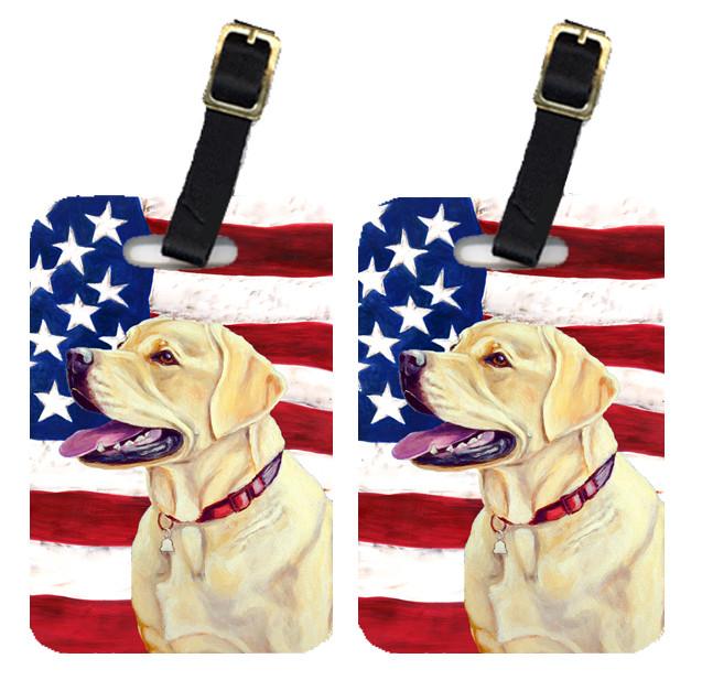 Pair of USA American Flag with Labrador Luggage Tags LH9008BT by Caroline&#39;s Treasures
