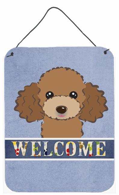 Chocolate Brown Poodle Welcome Wall or Door Hanging Prints BB1442DS1216 by Caroline's Treasures
