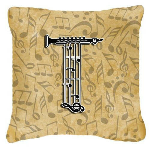 Letter T Musical Instrument Alphabet Canvas Fabric Decorative Pillow CJ2004-TPW1414 by Caroline&#39;s Treasures