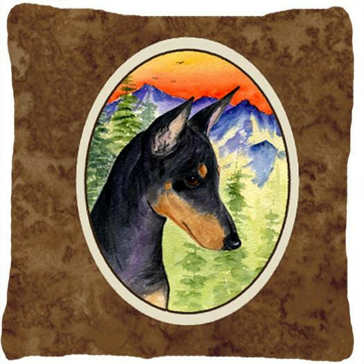 Manchester Terrier Decorative   Canvas Fabric Pillow by Caroline&#39;s Treasures