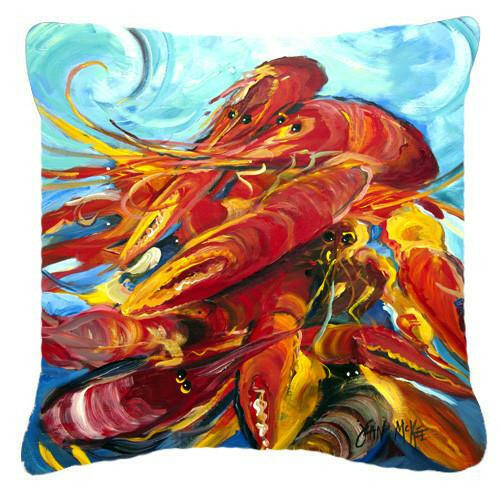 Crawfish Canvas Fabric Decorative Pillow JMK1264PW1414 by Caroline&#39;s Treasures
