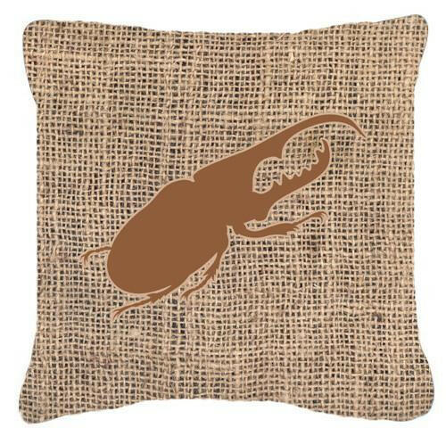 Beetle Burlap and Brown   Canvas Fabric Decorative Pillow BB1056 - the-store.com