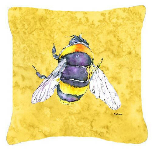 Bee on Yellow   Canvas Fabric Decorative Pillow - the-store.com