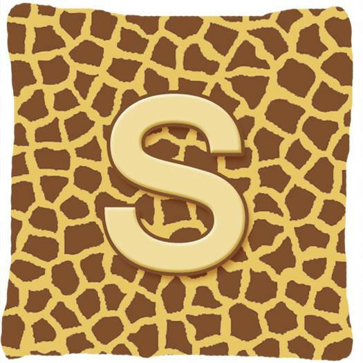 Monogram Initial S Giraffe Decorative   Canvas Fabric Pillow CJ1025 - the-store.com