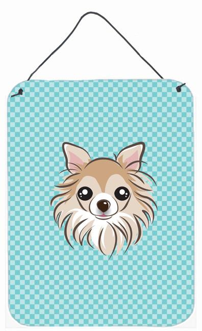 Checkerboard Blue Chihuahua Wall or Door Hanging Prints BB1189DS1216 by Caroline&#39;s Treasures