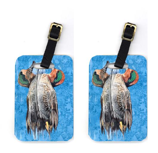 Pair of Teal Duck Luggage Tags by Caroline's Treasures