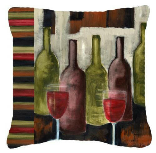 Red Wine by Petrina Sutton Canvas Decorative Pillow PET216APW1414 by Caroline&#39;s Treasures