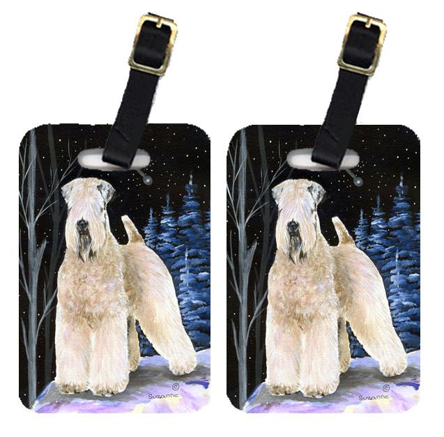 Starry Night Wheaten Terrier Soft Coated Luggage Tags Pair of 2 by Caroline&#39;s Treasures