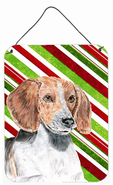 English Foxhound Candy Cane Christmas Wall or Door Hanging Prints by Caroline&#39;s Treasures