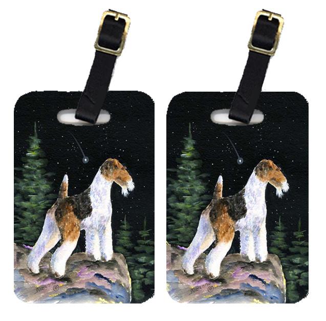 Starry Night Fox Terrier Luggage Tags Pair of 2 by Caroline&#39;s Treasures