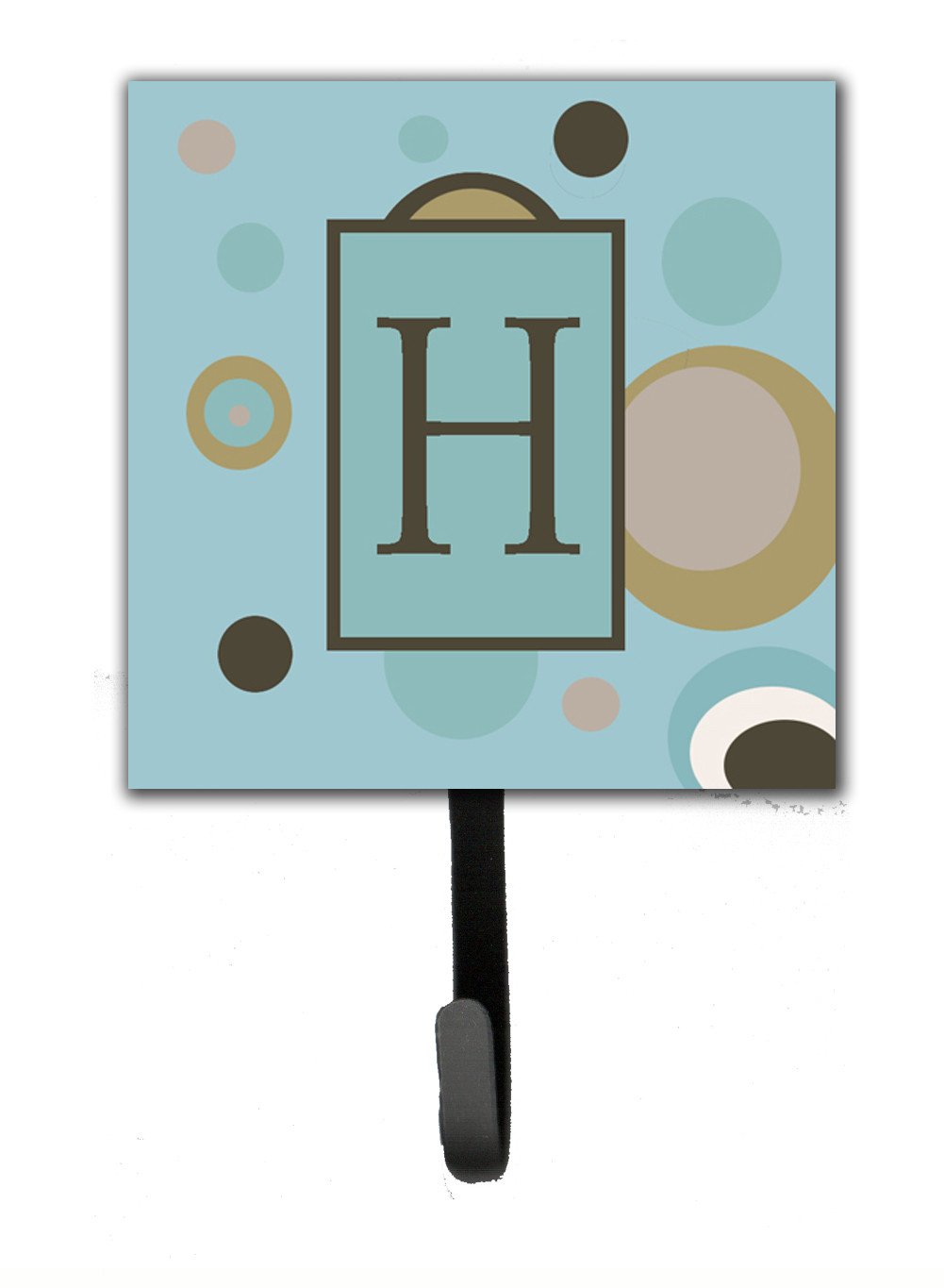 Letter H Initial Monogram - Blue Dots Leash Holder or Key Hook by Caroline&#39;s Treasures