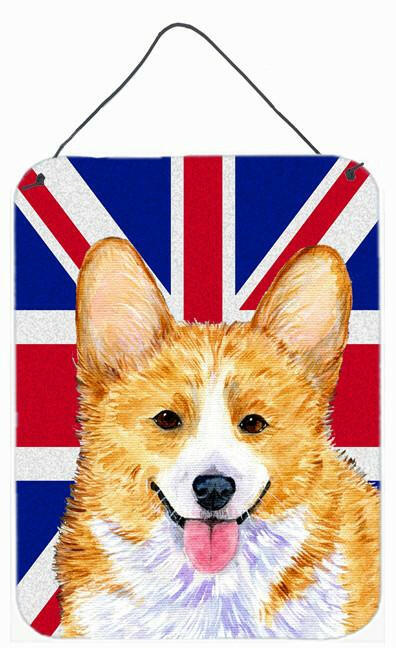 Corgi with English Union Jack British Flag Wall or Door Hanging Prints SS4928DS1216 by Caroline's Treasures