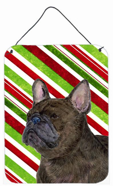 French Bulldog Candy Cane Holiday Christmas Wall or Door Hanging Prints by Caroline&#39;s Treasures