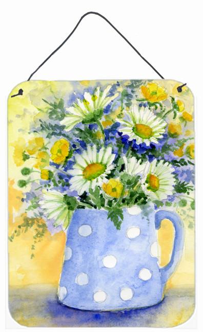 Blue and Yellow Flowers by Maureen Bonfield Wall or Door Hanging Prints BMBO0730DS1216 by Caroline&#39;s Treasures