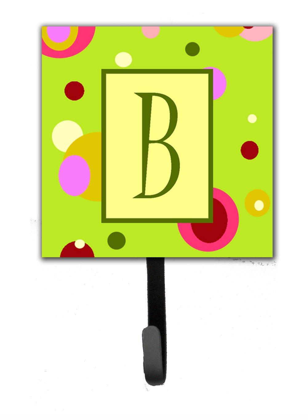 Letter B Initial Monogram - Green Leash Holder or Key Hook by Caroline's Treasures