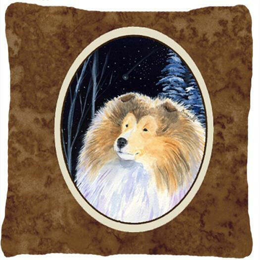 Starry Night Collie Decorative   Canvas Fabric Pillow by Caroline&#39;s Treasures