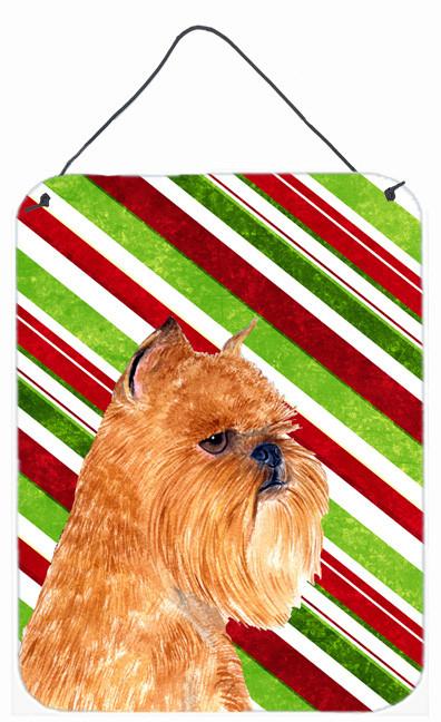 Brussels Griffon Candy Cane Holiday Christmas Metal Wall or Door Hanging Prints by Caroline&#39;s Treasures