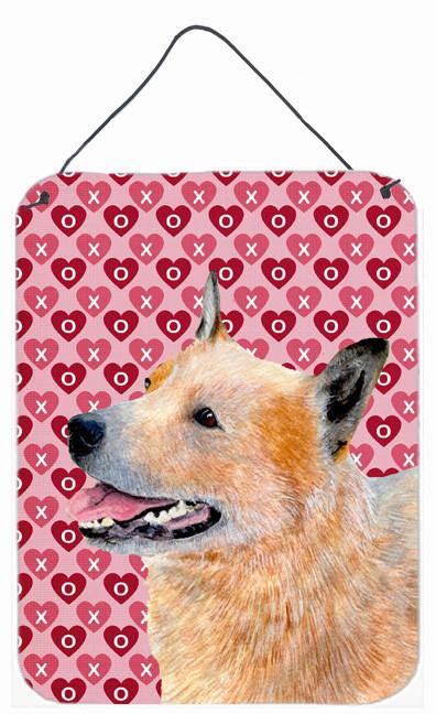 Australian Cattle Dog Hearts Love Valentine&#39;s Day Wall or Door Hanging Prints by Caroline&#39;s Treasures