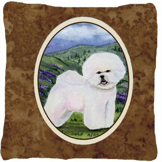 Bichon Frise Decorative   Canvas Fabric Pillow by Caroline&#39;s Treasures