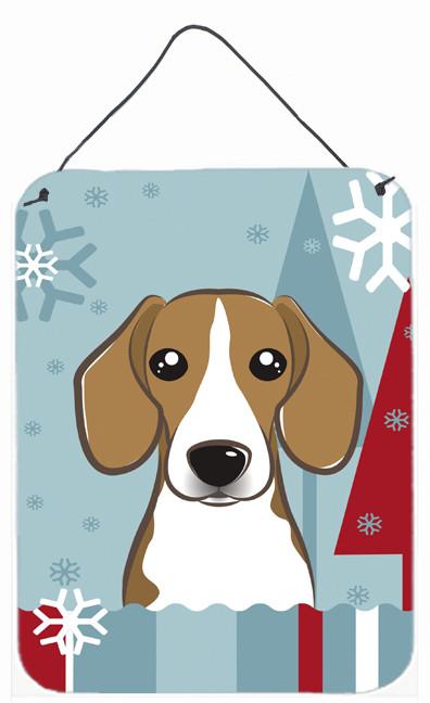 Winter Holiday Beagle Wall or Door Hanging Prints BB1735DS1216 by Caroline&#39;s Treasures