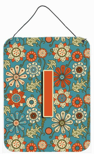 Caroline's Treasures Letter I Flowers Retro Blue Wall or Door Hanging Prints CJ2012-IDS1216