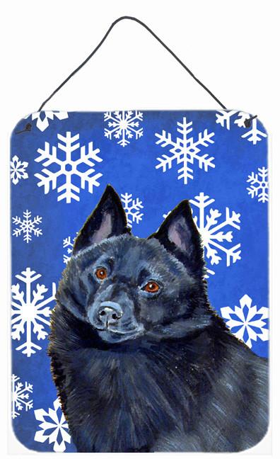 Schipperke Winter Snowflakes Holiday Wall or Door Hanging Prints by Caroline&#39;s Treasures