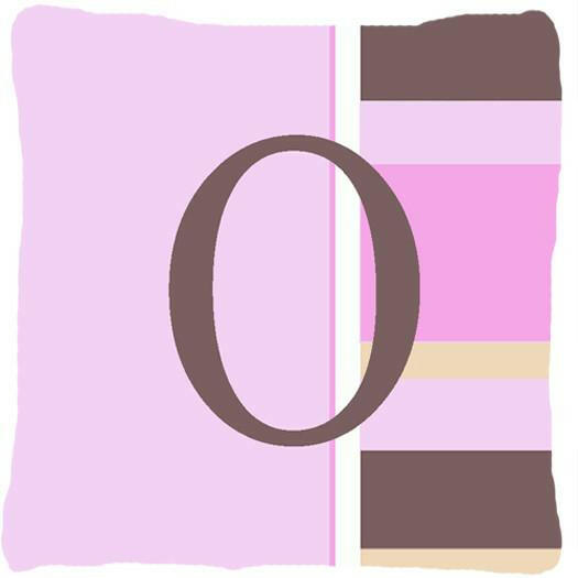 Letter O Initial Monogram - Pink Stripes Decorative   Canvas Fabric Pillow - the-store.com