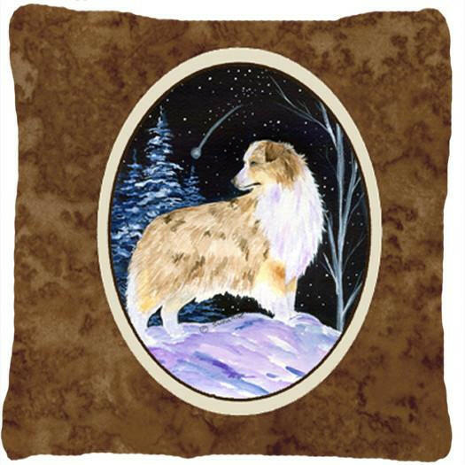 Starry Night Australian Shepherd Decorative   Canvas Fabric Pillow by Caroline&#39;s Treasures