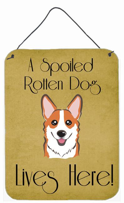 Red Corgi Spoiled Dog Lives Here Wall or Door Hanging Prints BB1502DS1216 by Caroline&#39;s Treasures