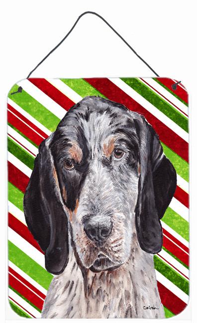 Blue Tick Coonhound Candy Cane Christmas Wall or Door Hanging Prints SC9793DS1216 by Caroline's Treasures