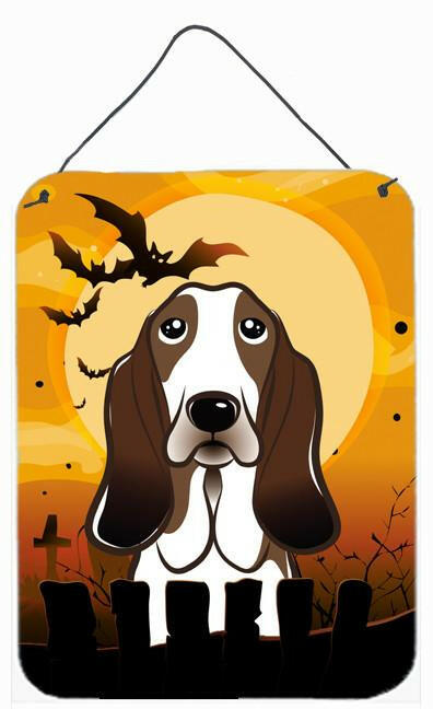 Caroline's Treasures Halloween Basset Hound Wall or Door Hanging Prints BB1801DS1216