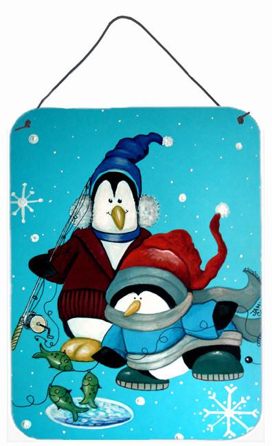 Somethin&#39;s Fishy Christmas Penguin  Wall or Door Hanging Prints PJC1020DS1216 by Caroline&#39;s Treasures