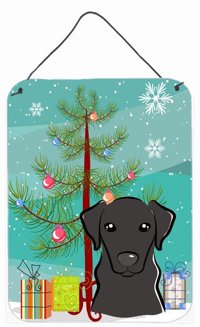 Christmas Tree and Black Labrador Wall or Door Hanging Prints BB1607DS1216 by Caroline&#39;s Treasures