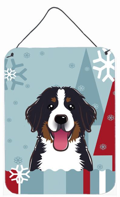 Winter Holiday Bernese Mountain Dog Wall or Door Hanging Prints BB1733DS1216 by Caroline's Treasures