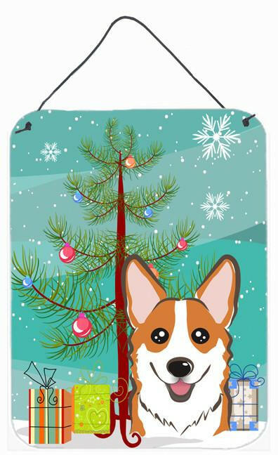 Christmas Tree and Red Corgi Wall or Door Hanging Prints BB1626DS1216 by Caroline&#39;s Treasures