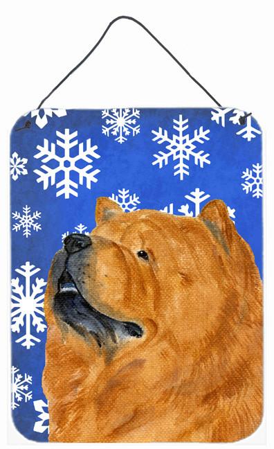 Chow Chow Winter Snowflakes Holiday Aluminium Metal Wall or Door Hanging Prints by Caroline's Treasures