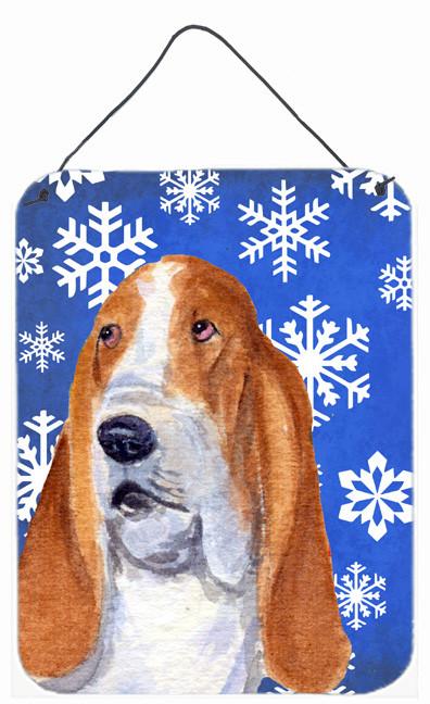 Basset Hound Winter Snowflakes Holiday Wall or Door Hanging Prints by Caroline's Treasures