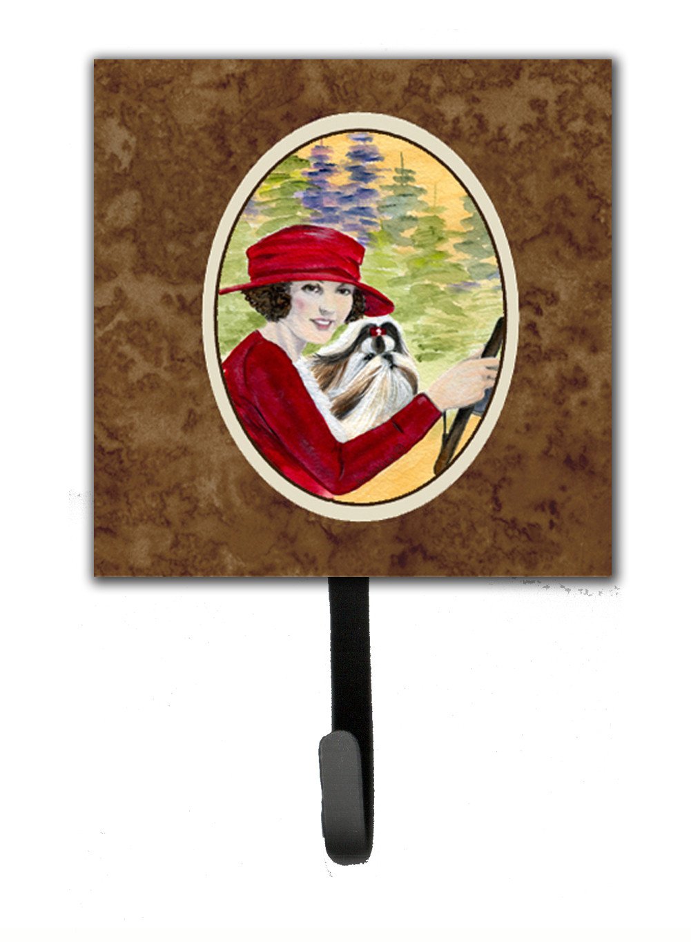 Lady driving with her Shih Tzu Leash Holder or Key Hook by Caroline&#39;s Treasures