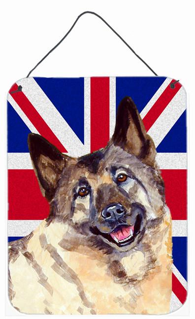 Norwegian Elkhound with English Union Jack British Flag Wall or Door Hanging Prints LH9495DS1216 by Caroline's Treasures