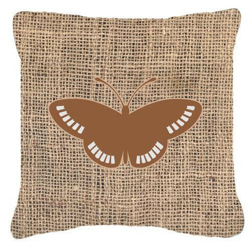 Butterfly Burlap and Brown   Canvas Fabric Decorative Pillow BB1031 - the-store.com