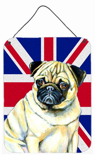 Pug with English Union Jack British Flag Wall or Door Hanging Prints LH9494DS1216 by Caroline&#39;s Treasures