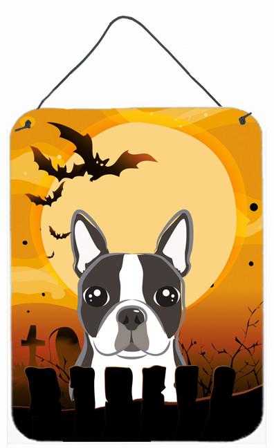 Halloween Boston Terrier Wall or Door Hanging Prints BB1761DS1216 by Caroline&#39;s Treasures